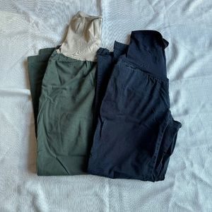 Lot of 2 - Gap Maternity Pants - Green and Blue - Size 0